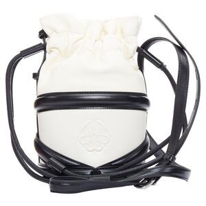 Alexander McQueen soft curve am logo leather bucket bag